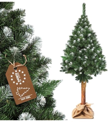 KADAX Künstlicher Weihnachtsbaum 180 Cm Mit Raureif & Zapfen - Frostiger Tannenbaum Für Festliche Stimmung