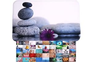 Sanilo Badteppich, viele schöne Badematten zur Auswahl, Badvorleger sehr weich und rutschfest, waschbar und schnelltrocknend (70 x 110 cm, Energy Stones)
