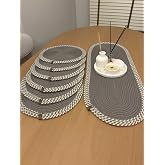 Herakles 6 adet Supla+Runner Set 33 cm -Amerikan Servis Hasır (GRİ KIR&Ccedil;IL)