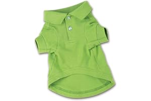 Zack & Zoey Cotton Polo Shirt for Dogs, 16" Medium, Parrot Green