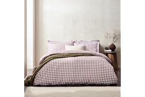 FURN. Yard Juego de Funda nórdica a Cuadros de Cuadros Vichy Barton Berry - King