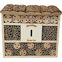 Bee Hotel Per Api E Insetti - Legno Di Pino, 40x26x10.5 Cm, Rifugio Per Impollinatori - Foto 13