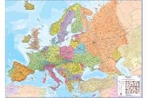 Mapa político de Europa grande para colgar - plastificado - 118,9 x 84,1 cm - Maps International