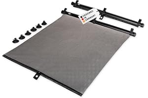 ‎ALCA alca® Auto-Sonnenrollo 2 x 52 x 55 cm Autofenster Sonnenblende UV Schutz mit Saugnapf & Einhand-Einrollfunktion Sonnenschutz Auto LKW Babys Kinder