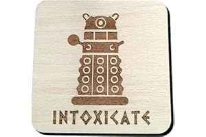 FastCraft INTOXICATE DOCTOR WHO DALEK INSPIRED WOODEN BEER MAT DRINK COASTER GIFT IDEA