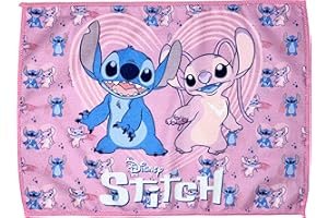 CLONDO Tovaglietta in Tessuto Bambina Per Stitch e Angel Fan, 40x30cm, Pranzo, per il Tempo Libero e la Scuola, Pieghevole