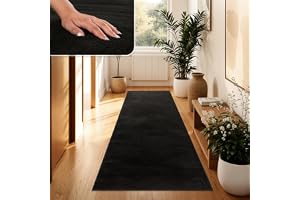 Paco Home Matta för vardagsrum enkel tvättbar mjuk kort hög, Storlek:100x200 cm, Färg:Svart