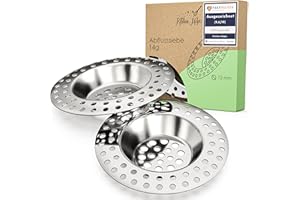 Kitchen Helpis® 2X Abflusssieb ALLE ABFLÜSSE 14g, Haarsieb Dusche rostfreier Edelstahl, Abflussieb Dusche schnell ablaufend, Haarsieb verhindert wegschwemmen, Sieb für Spülbecken einfach zu reinigen