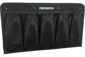 EASYSAC FixPockets - Filet de Rangement sous Forme de Poches A Fixer sans PERCER, pour Véhicules Utilitaires, Camping-Cars, Bateaux… 5 Poches - 45 x 25