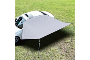 Dulepax SUV Awning 2,5 m Gris,Auvent Voiture,Auvent Fourgon,2 Tubes de 4,8 et 6,8 mm de diamètre,Auvent de voitureConvient aux Voitures et aux camionnettes,Auvent Van Montage sur mandrin ou Ventouse.