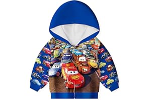 Pitevotur McQueen Hoodies Boys Cars Cartoon Sweatshirts Kids Jacket Coat 2-12Y