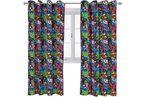 Jay Franco Marvel Comics Avengers Comic Heroes 183cm x 168cm Eyelet Window Curtains - 2 Panels