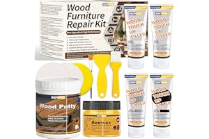 HUPEYNA Kit Riparazione Legno Stucco, Grande Capacità Kit Riparazione Mobili in Legno, Stucco per Legno e Cera D'api - Riparare di Macchie, Graffi, Crepe, Buchi, Scolorimento per Riparazione Legno Mobili