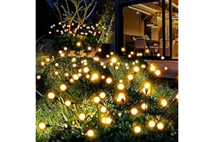 PATIOPIA Luci solari da giardino, 80 LED Firefly Luci da giardino solari per esterni, Luci solari per esterni impermeabili per cortile, patio, vialetto, decorazione