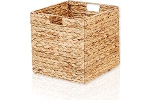 Lycce ® Kallax Box | Aufbewahrungskorb passend für Ikea Kallax Regale | Korb Wasserhyazinthe natur 33 x 33 x 33 cm 1 Stück
