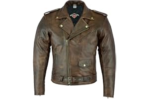 ‎TEXPEED Texpeed Braun Motorrad lederjacke herren mit protektoren - Marlon Brando Retro Chopper Rockerjacke - Mit Original Biker Rüstung (EN 1621-1) Schutz XL