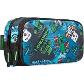Get Trend Minecraft Pencil Case for Boys and Girls, 2 Compartments, Lightweight and Strong, Large School Pencil Case, Pencil