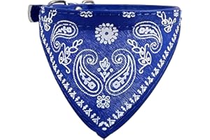 WOO LANDO Obroża dla kota z chustką o wyglądzie Paisley i klamrą w rozmiarze S: 20-26 cm obwód szyi