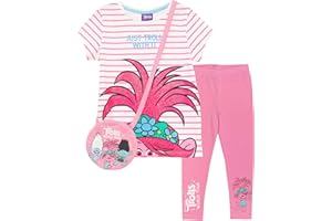 Popgear Mädchen Poppy Gerade Troll Mehrfarbig T-Shirt and Leggings Set
