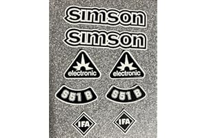 2TAKTSHOP Simson S51B IFA Electronic Aufkleber Dekor Premium Retro Schwarz Weiss Dunkel