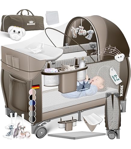 Lionelo Patty Lettino Da Viaggio 5 In 1 – Culla Co-Sleeping, Box Giochi, Campeggio, Con Materasso, Ruote E Borsa, Fino A 15 Kg