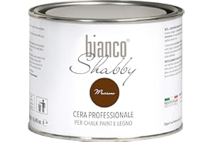 BIANCO SHABBY Cire professionnelle marron pour décoration et restauration avec cire d'abeille et cire de carnauba (500 ml)