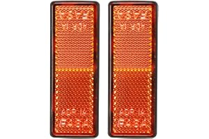 AGRISHOP 2X Catadioptrico Remolque Naranja Adhesiva Reflectores Rectangular Reflector de Seguridad de Poste Pegar Auto Caravanas Camiones Tractores