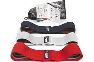 ELVIRE SPORT Bandas Elasticas Musculacion Mujer y Hombre (Set de 3) | Cintas Elasticas Fitness de Tela | Ligas para Ejercicios Gomas Yoga, Pilates, Crossfit, Sentadillas