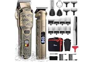 Hatteker Haarschneidemaschine Profi Bartschneider Barttrimmer Haartrimmer Herren T-Klinge Trimmer Rasierer Herren Elektrisch Körperhaartrimmer Langhaarschneider Wasserdicht
