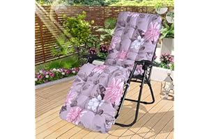 JOYCUSHY Sun Lounger Cushions Only,[170 * 53 * 8cm] Garden Rocking Chair Replacement Cushion with Anti-Slip Ties and Top Cover,Sunbed Garden Recliner Chair Cushion for Beach Porch Swing Patio,purple