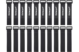 Ganchos reutilizables con cierre de velcro de Wisdompro®, aptos para organizar cables en tu casa, oficina, etc, negro, CECOMINOD021948