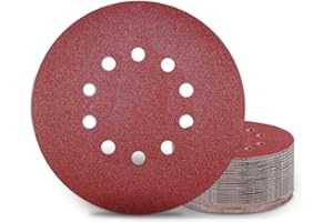 KONGMING 225mm sanding disc 25 Pcs 10 Hole Hook and Loop Grit P80 Sanding pads 9 inch sandpaper for Drywall Sander Long Neck Sander Sanding Giraffe