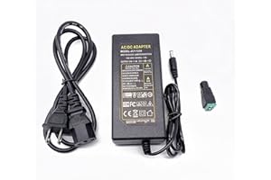 通用 Adaptador de corriente de 12 V 5 A, 100-220 V a 12 V, transformador de 5 amperios, adaptador de fuente de alimentación de enchufe de 5,5 x 2,1 mm para tira de luz LED