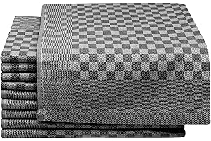 ZOLLNER 10 Trapos de Cocina de algodón a Cuadros, 46x70cm, 220 g, Negro