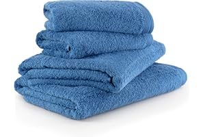 MÖVE Superwuschel Handtuch-Set, 2 Duschtücher 80 x 150 cm & 2 Handtücher 50 x 100 cm, Made in Germany, 100% Baumwolle, Cornflower