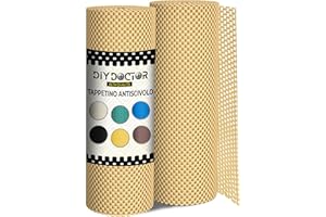 DIY Doctor - 2x Rete Antiscivolo per Tappeti - 190 x 30cm Tappetino Antiscivolo per Cassetti e Vassoi Regolabile - Sottotappeto Antiscivolo per Tappeti - Ferma Tappeto Antiscivolo - Caramello