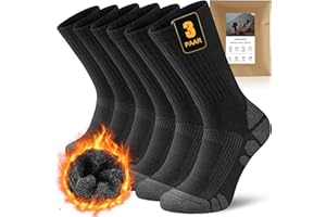 FORVEVO 3 Pares Calcetines Trekking Lana Merino Hombre Mujer, Calcetines Termicos Frio Extremo, Calcetines Invierno, Calcetines Lana Merino, Calcetines Deporte Transpirables