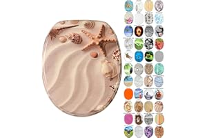 Sanilo Abattant WC, Grande sélection de lunettes de toilette, Finition de haute qualité, Charnières robustes, Fixation facile (Sanibel)