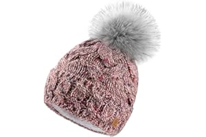 MFAZ Morefaz Ltd Ensemble Bonnet et écharpe Femme Tricotée Bonnet Laine Alpaga d'hiver Wool Polaire (Rose Pink Bonnet)