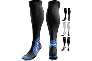 aZengear Calze a compressione per uomini e donne (20-30 mmHg / Classe 2) │ Supporto per la del polpaccio, anti-TVP, calze da viaggio per gambe gonfie e senza riposo, vene varicose, corsa