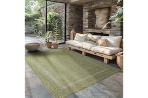 CARPETTEX TEPPICH Carpettex Tapis Intérieur & Extérieur Résistant aux Intempéries 120 x 170 cm Vert - Tapis de Balcon, Aspect Sisal et Jute Unicolor - Monochrome - Tapis Cuisine, Lavable Jardin Patio Camping