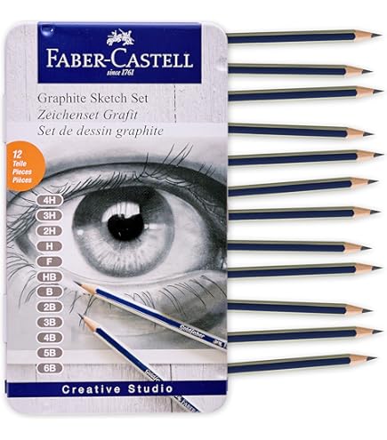 Pelikan Wooden Pastel Crayons 12-Pack - 3mm Graphite Drawing Pencils For Kids & School Art Projects