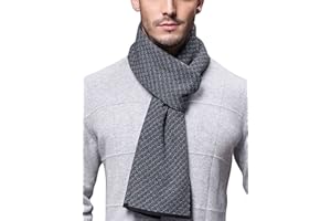 WANYING Hommes Echarpe 6% Laine Automne Hiver Easy Chic Gentleman Echarpe Tricotée - 180 * 30 cm Petit À Carreaux
