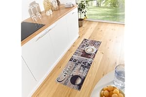 Hanse Home Cook & Clean - Alfombra de Cocina con diseño de café Break, Antideslizante, fácil de Limpiar, para Cocina, Pasillo, Entrada, Comedor, 50 x 150 cm