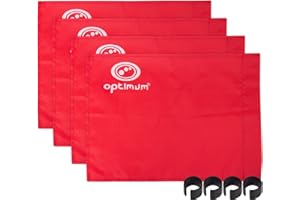 Optimum - Banderines de Esquina de Entrenamiento, Color Rojo (4 Unidades)