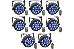 HOLDLAMP Lampe de Scène 14 * 6W LED ​Par Lumières RGBW DMX512 Disco Light avec Télécommande Sans Fil Effect Lights pour Jardin, Fête, Balcon, Bars, DJ, Concerts, Halloween, Noël - 8PCS