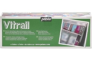 PÉBÉO PEBEO 45 ML de Peinture vitrail en Verre Effet Verre vitrail en Carton, boîte de 10, Couleurs Assorties