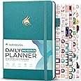 Clever Fox Daily Planner 2nd Edition – Undated Time Block Task Organizer with Hourly Schedule & To-do list – A5, 6 Months (Aquamarine)