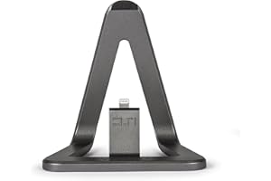 Veho VPP-801-MFI DS-1 Desktop Dockingstation für Apple iPhone/iPod mit 1,5m MFi Lightning Kabel Aluminium grau