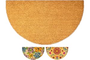 LUA VIKA Felpudo Entrada casa Originales - Liso - 40x70 cm - Alfombra Entrada casa Exterior e Interior - Felpudo Coco semicircular - Resistente y Antideslizante